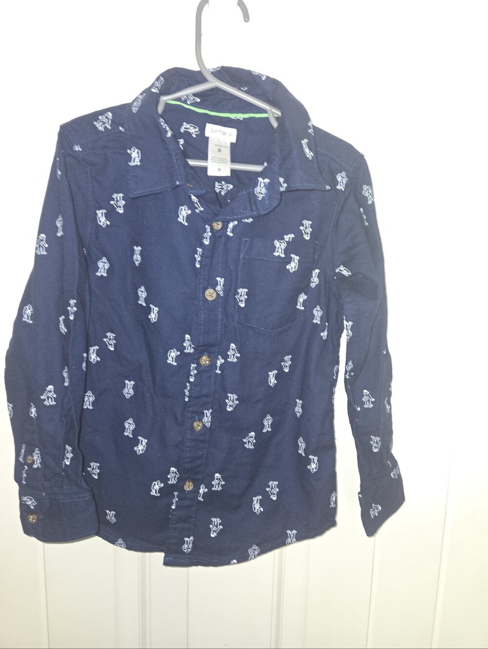 Carter's Boy Bigfoot Size 6T Blue Long Sleve Button Up